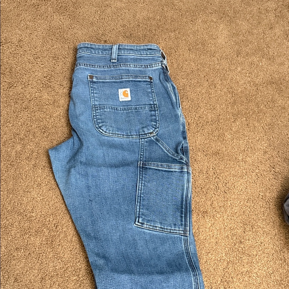 Carhartt Light Blue Carpenter Jeans with Utility Pocket